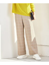 【SALE／40%OFF】【洗える】ウィンドウペーンチェックワイド パンツ 自由区 ジユウク パンツ その他のパンツ ベージュ グレー【RBA_E】【送料無料】[Rakuten Fashion]