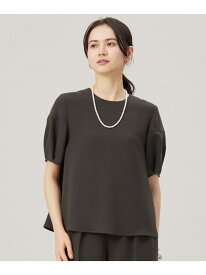 【SALE／30%OFF】【SHIHOさんコラボ・洗える】バックサテンジョーゼット ブラウス 自由区 ジユウク トップス シャツ・ブラウス グリーン ブラウン【RBA_E】【送料無料】[Rakuten Fashion]