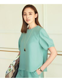【SALE／30%OFF】【SHIHOさんコラボ・洗える】バックサテンジョーゼット ブラウス 自由区 S ジユウク トップス シャツ・ブラウス ブラウン グリーン【RBA_E】【送料無料】[Rakuten Fashion]
