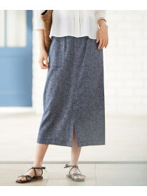 【SALE／30%OFF】【カタログ掲載・洗える】コットンリネンシャンブレー スカート 自由区 L ジユウク スカート ロング・マキシスカート ブルー【RBA_E】【送料無料】[Rakuten Fashion]