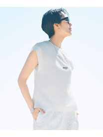【カタログ掲載・洗える】リネンサッカーコンビブロッキング カットソー 自由区 L ジユウク トップス カットソー・Tシャツ ホワイト ピンク グリーン【送料無料】[Rakuten Fashion]