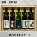 浦霞 飲み尽くしギフトセット 720ml 5本（本醸造辛口／純米辛口／純米吟醸 No.12／純米／本醸造）宮城県（佐浦）［日本酒／スッキリ辛口／大容量ギフト］※ギフト箱入り