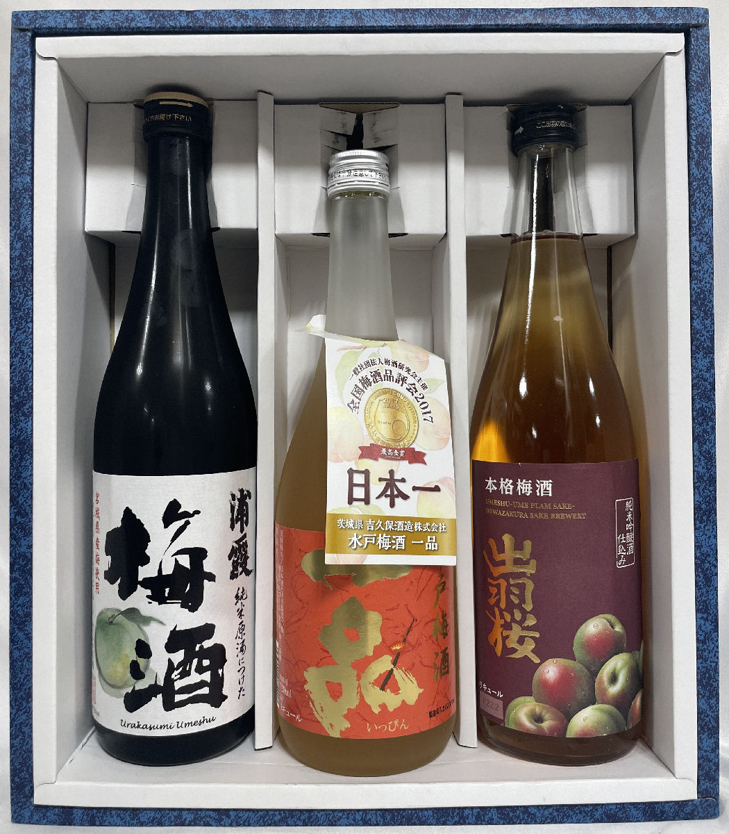 楽天市場】日本酒ベース梅酒 飲み比べギフトセット 720ml3本（浦霞 純 