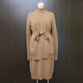 【中古】HERMES エルメス カシミヤ・アンサンブル 《ノースリーブワンピ カーディガン》 ベージュ カシミヤ100% #ME