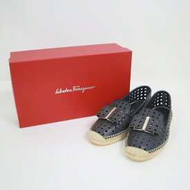【中古】Salvatore Ferragamo サルヴァトーレフェラガモ エスパドリーユ サンダル ブラック