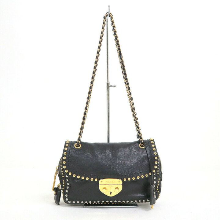 楽天市場】【中古】PRADA プラダ チェーンショルダーバッグ ブラック 
