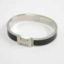 【中古】HERMES エルメス クリックHH デザイン・バングル メタル×マット素材 シルバー×ノワール #F1