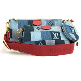 【ポイント5倍 4/27 09:59まで】【中古】LOUIS VUITTON ミュルティ ポシェット アクセソワール 2WAYハンドバッグ モノグラム デニム ブルー系 M44990