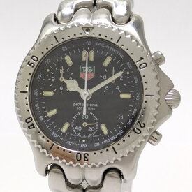 【中古】TAG Heuer セルシリーズ クロノグラフ プロフェッショナル メンズ 腕時計 クオーツ SS ブラック文字盤 CG1110