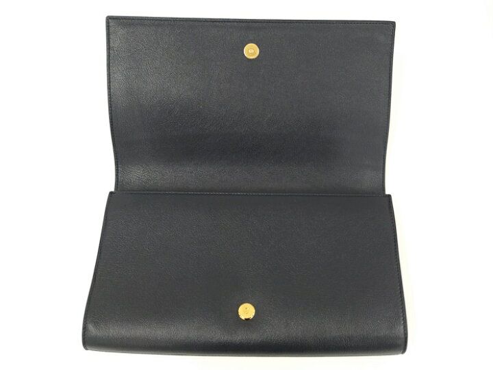 楽天市場】【中古】YVES SAINT LAURENT クラッチバッグ YSLロゴ レザー 