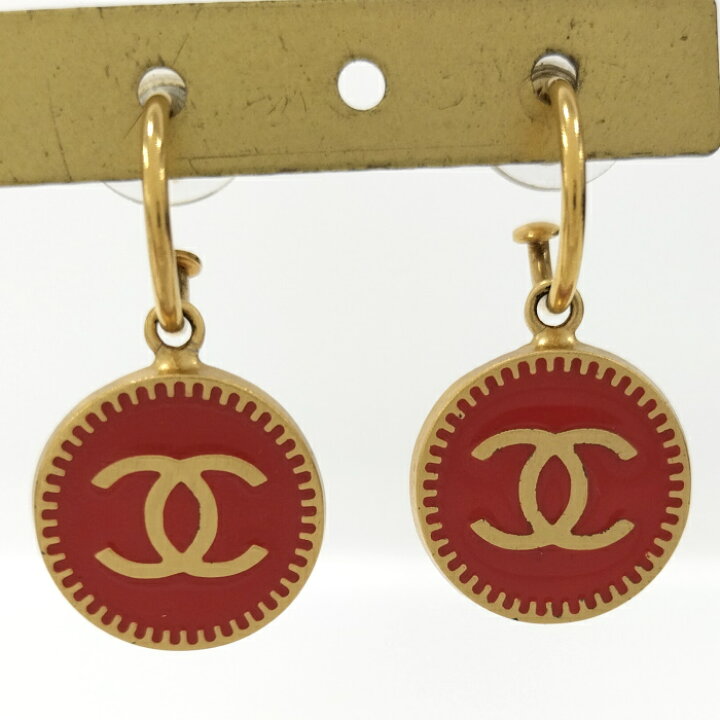 楽天市場】【中古】CHANEL ピアス ココマーク メッキ ゴールド レッド 