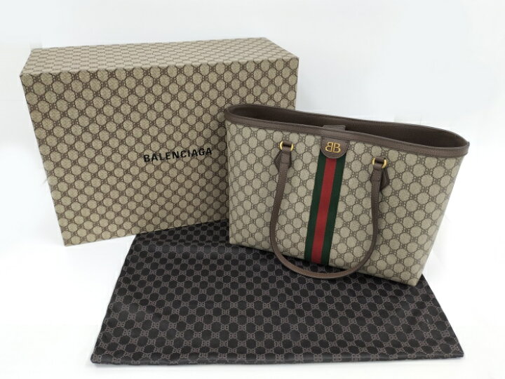 楽天市場】【中古】BALENCIAGA×GUCCI トートバッグ コラボ ザ ハッカー 
