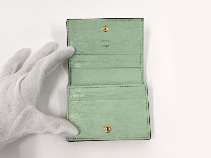 楽天市場】【中古】GUCCI 二つ折り財布 ばなにゃ 桜餅 レザー ミント  