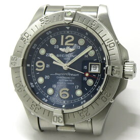【中古】BREITLING スーパーオーシャン メンズ 腕時計 自動巻き SS ブルー文字盤 A17360