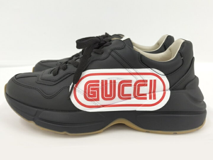 楽天市場】【中古】GUCCI ライトン スニーカー レザー ブラック 523609 