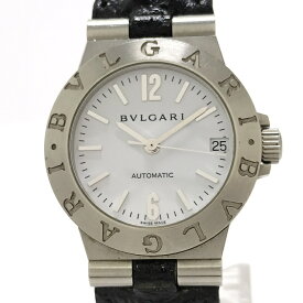 【中古】BVLGARI ディアゴノ スポーツ レディース 腕時計 自動巻き SS レザー ホワイト文字盤 LCV29