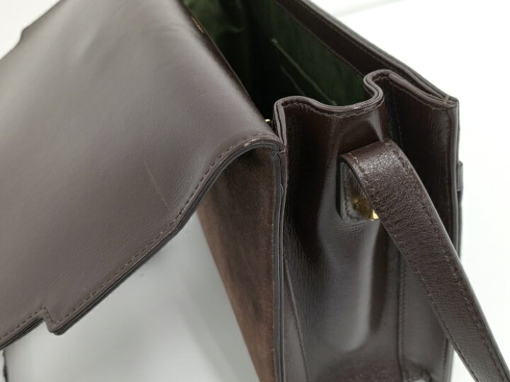 楽天市場】【中古】GUCCI ショルダーバッグ GGロゴ スエード ダーク  