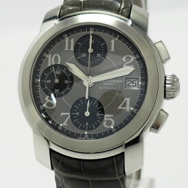 【中古】BAUME&MERCIER ケープランド クロノグラフ メンズ 腕時計 自動巻き SS レザー グレー文字盤 MOA08221