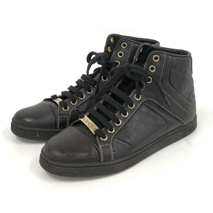 楽天市場】【中古】GUCCI ハイカット スニーカー ロゴプレート 