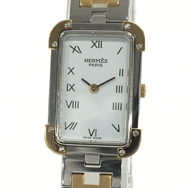 【中古】HERMES クロアジュール レディース 腕時計 SS GP ホワイト文字盤 CR1.240