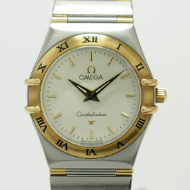 【中古】OMEGA コンステレーション レディース 腕時計 クオーツ SS GP ホワイト文字盤 1372.30