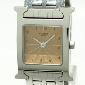 【中古】HERMES レディース 腕時計 Hウォッチ クオーツ SS ピンク文字盤 HH1.210