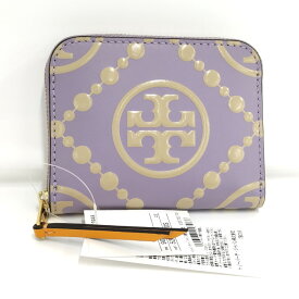 【中古】TORY BURCH コンパクト財布 レザー パープル 90341