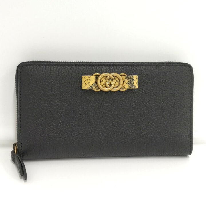 楽天市場】【中古】GUCCI ラウンドファスナー 長財布 ロゴ レザー  
