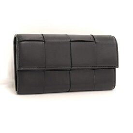 【中古】BOTTEGA VENETA マキシイントレチャート フラップウォレット レザー6674