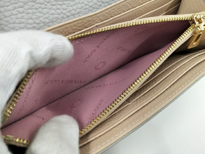 楽天市場】【中古】COCOCELUX GOLD チェーン ウォレット レザー グレイ 