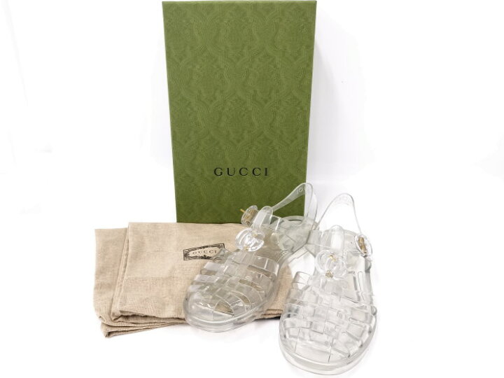 楽天市場】【中古】GUCCI サンダル ラバー クリア 351 9261J8126 