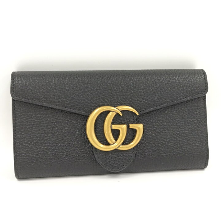 楽天市場】【中古】GUCCI フラップ 長財布 GGマーモント レザー  