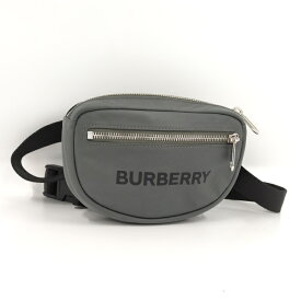 【中古】BURBERRY ウエストバッグ ロゴモチーフ ナイロン チャコールグレー 8021091