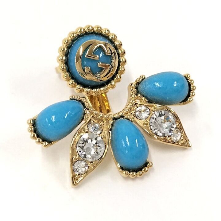 楽天市場】【中古】GUCCI シングル ピアス クリスタル ターコイズ  