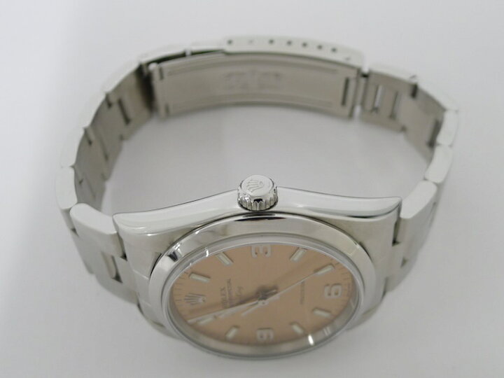 楽天市場】【中古】ROLEX エアキング 自動巻き SS ピンク文字盤 F番 