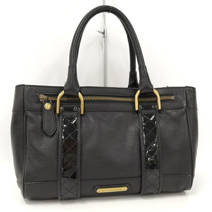 楽天市場】【中古】BURBERRY ミニボストンバッグ ノバチェック レザー