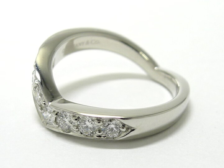 楽天市場】【中古】Tiffany＆Co. Vバンド リング Pt950 プラチナ 