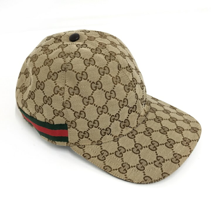 楽天市場】【中古】GUCCI ベースボールキャップ GGキャンバス シェリー  