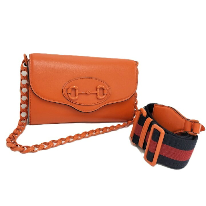 楽天市場】【中古】GUCCI ショルダーバッグ ホースビット オレンジ 