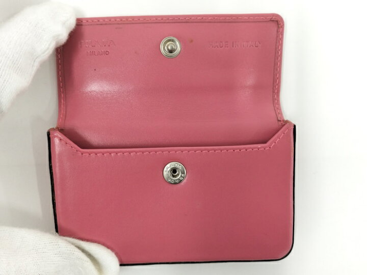 楽天市場】【中古】PRADA カードケース 名刺入れ ピンク 1M0881  
