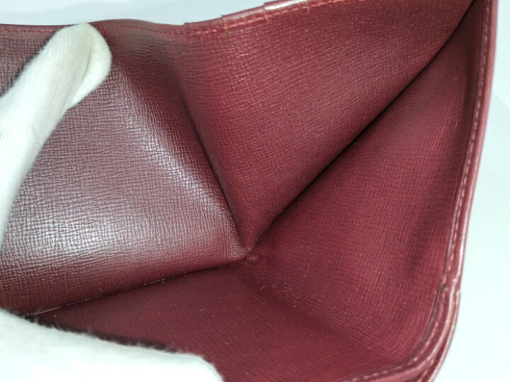 楽天市場】【中古】Cartier 3つ折り 財布 がま口 ボルドー L3000163  