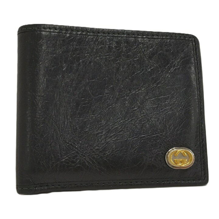 楽天市場】【中古】GUCCI インターロッキングG 札入れ レザー ブラック  