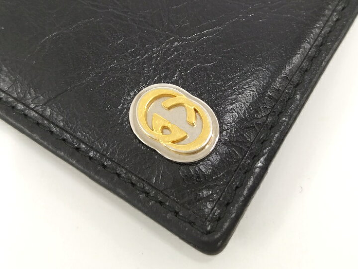 楽天市場】【中古】GUCCI インターロッキングG 札入れ レザー ブラック  
