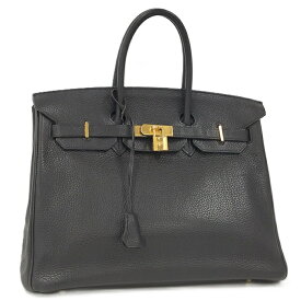 【中古】HERMES ハンドバッグ バーキン35 □M刻印 トゴ レザー ブラック