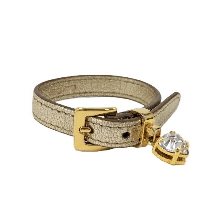 楽天市場】【中古】miumiu ブレスレット ハートモチーフ レザー メッキ 
