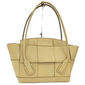 【中古】BOTTEGA VENETA アルコ ハンドバッグ レザー イエロー 598244