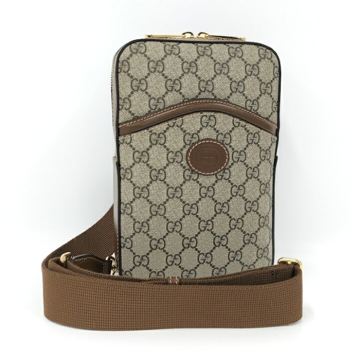 楽天市場】【中古】GUCCI ショルダーバッグ GGスプリーム PVC レザー  