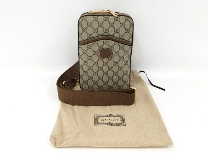 楽天市場】【中古】GUCCI ショルダーバッグ GGスプリーム PVC レザー 