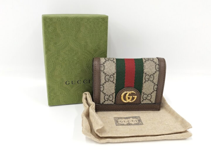 楽天市場】【中古】GUCCI 二つ折り財布 オフィディア コンパクト  