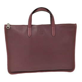 【中古】LOEWE ハンドバッグ レザー ボルドー
